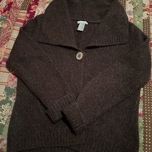 Women's Brown Sweater with Button Detail